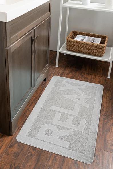 Doğal Kaymaz Taban Banyo Paspas Uzun Ömürlü Yumuşak Dokulu Su Emici Yıkanabilir Yazılı Paspas Relax 60x100 - 4