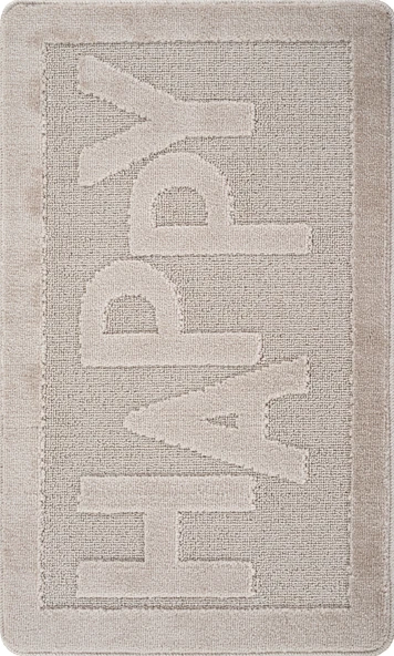 Doğal Kaymaz Taban Banyo Paspas Uzun Ömürlü Yumuşak Dokulu Su Emici Yıkanabilir Yazılı Paspas Happy 60x100 - 11