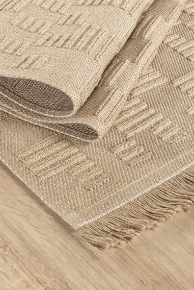 Natura 6664 %100 Doğal Jüt Kilim Bej Renkli Yumuşak Dokulu Şık Tasarımlı Kilim Modern Dokuma Kilim - 6