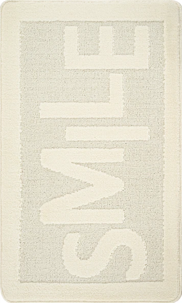 Doğal Kaymaz Taban Banyo Paspas Uzun Ömürlü Yumuşak Dokulu Su Emici Yıkanabilir Yazılı Paspas Smile 60x100 - 8