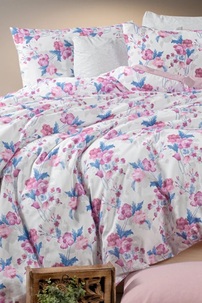 Lastikli Çarşaflı Tek Kişilik Nevresim Takımı Roseto-Gül Kurusu - 4