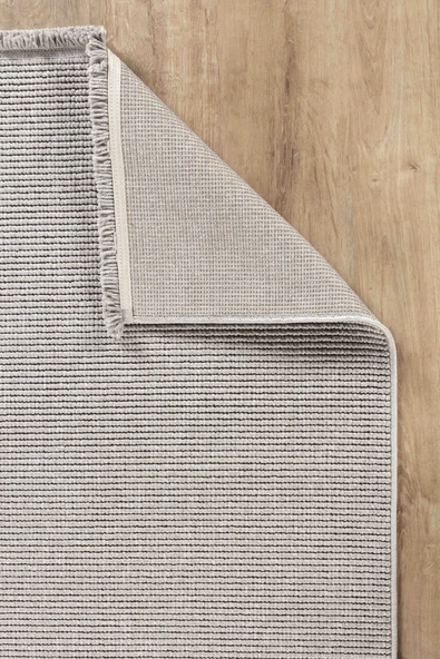 Loopy 5553 Gri Yumuşak Dokulu Bukle Modern Salon Mutfak Koridor Halısı Tozumaz Örgü Makine Halısı - 2