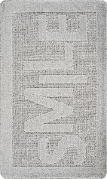 Doğal Kaymaz Taban Banyo Paspas Uzun Ömürlü Yumuşak Dokulu Su Emici Yıkanabilir Yazılı Paspas Smile 60x100 - 5