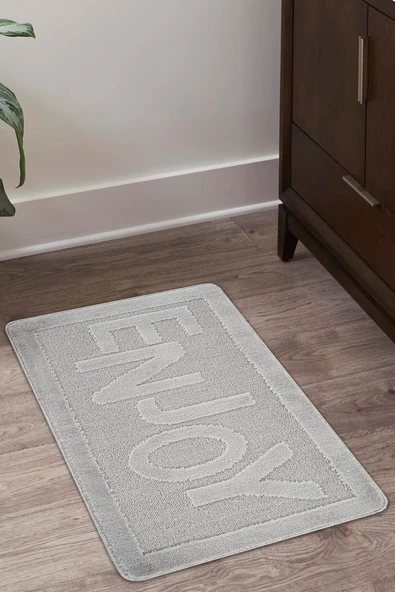 Doğal Kaymaz Taban Banyo Paspas Uzun Ömürlü Yumuşak Dokulu Su Emici Yıkanabilir Yazılı Paspas Enjoy 60x100 - 4