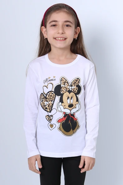 KIZ ÇOCUK UZUN KOL TSHİRT 4 MEVSİM BASKILI BİSİKLET YAKA D7 ürün görseli