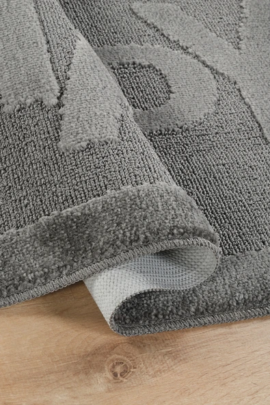 Doğal Kaymaz Taban Banyo Paspas Uzun Ömürlü Yumuşak Dokulu Su Emici Yıkanabilir Yazılı Paspas Happy 60x100 - 3