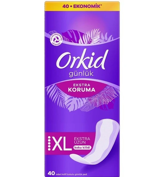 Orkid Günlük Ped Uzun Ekstra 40 Lı Mor Paket