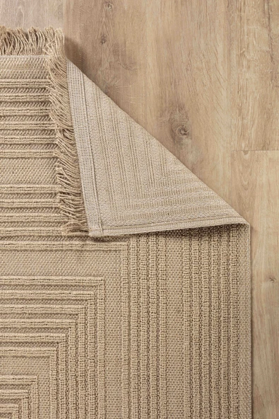Natura 6662 %100 Doğal Jüt Kilim Bej Renkli Yumuşak Dokulu Şık Tasarımlı Kilim Modern Dokuma Kilim - 2