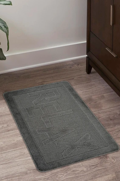 Doğal Kaymaz Taban Banyo Paspas Uzun Ömürlü Yumuşak Dokulu Su Emici Yıkanabilir Yazılı Paspas Relax 60x100