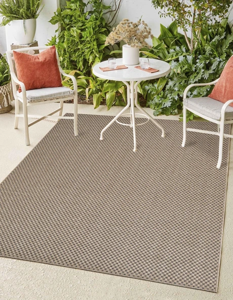 Sisaluna 4442 Bej Jüt Tabanlı Modern Dokuma Kilim Sisal Hasır Halı - 7