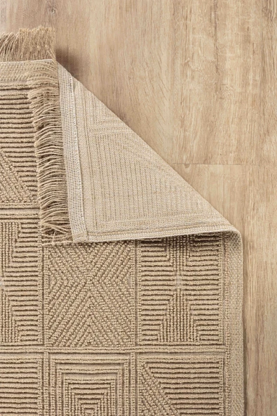 Natura 6661 %100 Doğal Jüt Kilim Bej Renkli Yumuşak Dokulu Şık Tasarımlı Kilim Modern Dokuma Kilim - 2