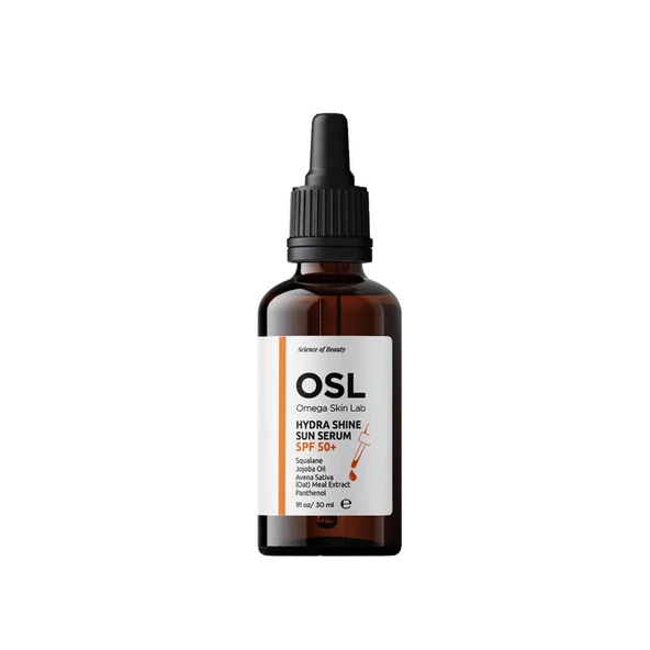 Omega Skin Lab Hydra Shine Sun SPF50 Güneş Koruyucu Nemlendirici Serum 30 ml