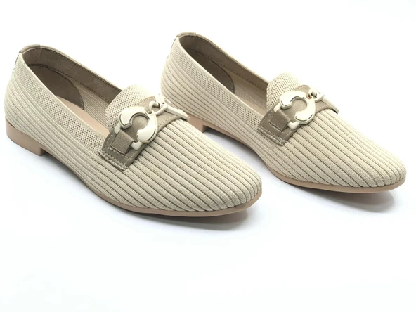 Marry Pace 883170 Toka Detaylı Triko Kadın Babet Ayakkabı - Resim 8