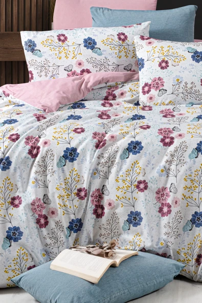 Lastikli Çarşaflı Çift Kişilik Nevresim Takımı Oillet - 4