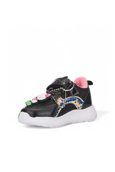 Günlük Kız Çocuk Spor Ayakkabı Hello Kitty Simli Süs Detay Işıklı Taban Lastik Bağcık Sneaker 120 - 8
