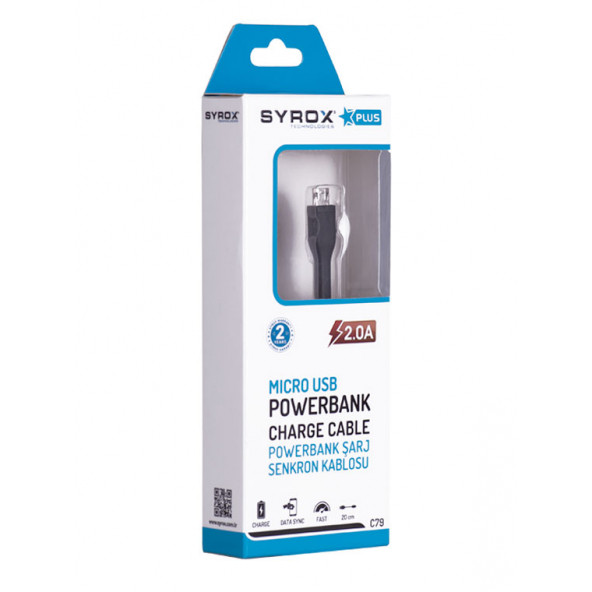 SYROX S7/S8 2.0A 0,2Cm Power Bank Kablo