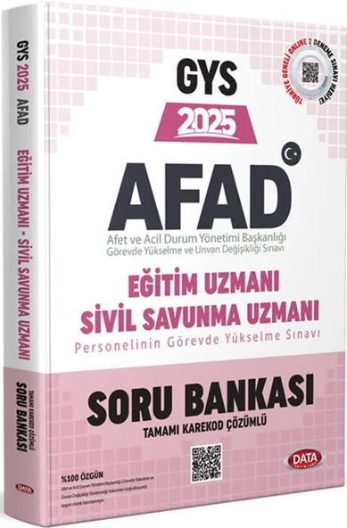 Data Yayınları 2025 GYS AFAD Eğitim Uzmanı Sivil Savunma Uzmanı Soru Bankası