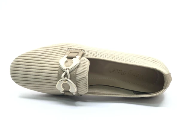 Marry Pace 883170 Toka Detaylı Triko Kadın Babet Ayakkabı - Resim 3