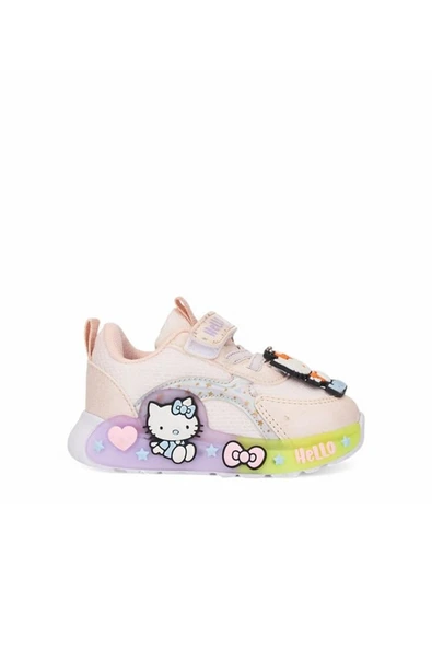 Günlük Kız Çocuk Spor Ayakkabı Hello Kitty Simli Süs Detay Işıklı Taban Lastik Bağcık Sneaker 120 - 9