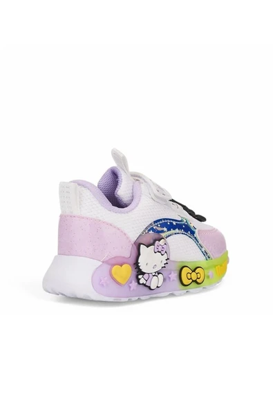 Günlük Kız Çocuk Spor Ayakkabı Hello Kitty Simli Süs Detay Işıklı Taban Lastik Bağcık Sneaker 120 - 2