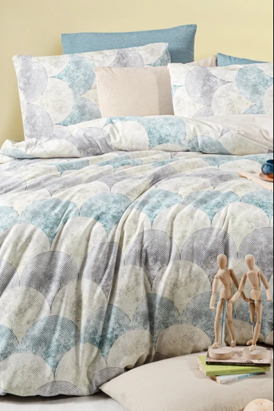 Lastikli Çarşaflı Tek Kişilik Nevresim Takımı Rond - Resim 4