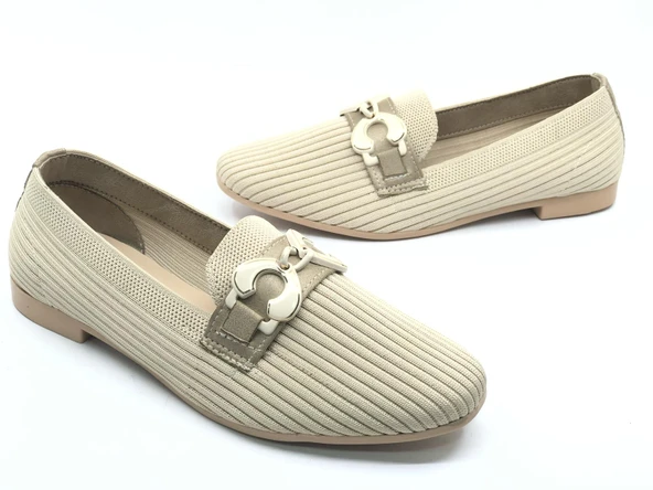 Marry Pace 883170 Toka Detaylı Triko Kadın Babet Ayakkabı - Resim 7