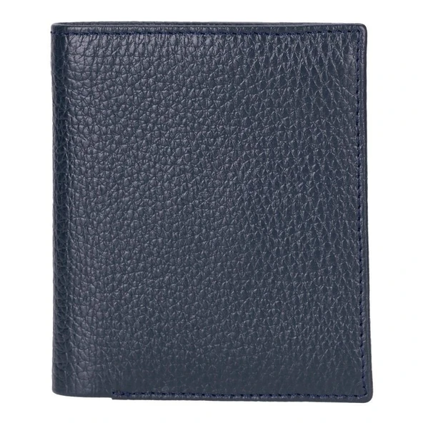 Purahide Deri Cüzdan, 7 Adet Kart Bölmesi, Dokulu Lacivert - 2