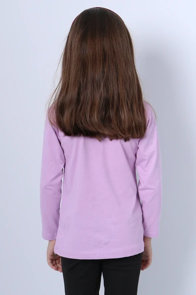 KIZ ÇOCUK UZUN KOL TSHİRT BLUEY İLE BİNGO BASKILI BİSİKLET YAKA D46 - Resim 10