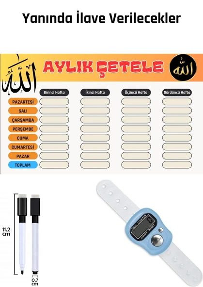 En Etkili Zikirler YAZ-SİL Kitabı (Silinebilir Kalem, Zikir Matik ve Aylık Çetele İlaveli) - 6