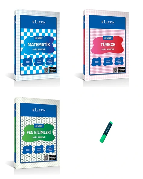 3. Sınıf Yeni Nesil Matematik Türkçe ve Fen Bilimleri Soru Bankası 3lü Set
