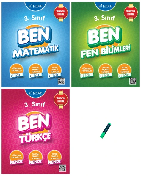 3. Sınıf Ben Serisi Etkinlikli Matematik Fen ve Türkçe Soru Bankası 3lü Set