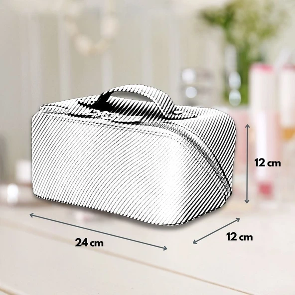 Ella Kadın Seyahat Kozmetik Bakım Makyaj Çantası Organizer Kobalt Mavi - 4