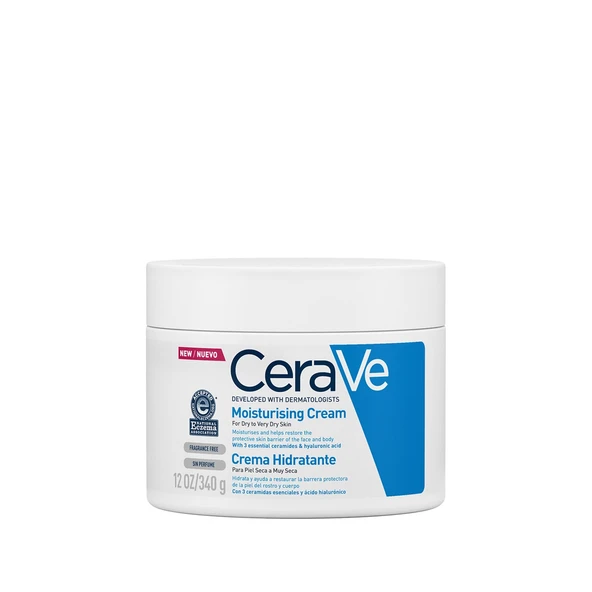 CeraVe Nemlendirici Yüz Ve Vücut Kremi-Kuru Ciltler İçin Seramid Ve Hyalüronik Asit İçerikli 340gr