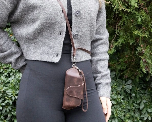 Riviera Deri Askılı Gözlük Kılıfı Kahverengi - 2