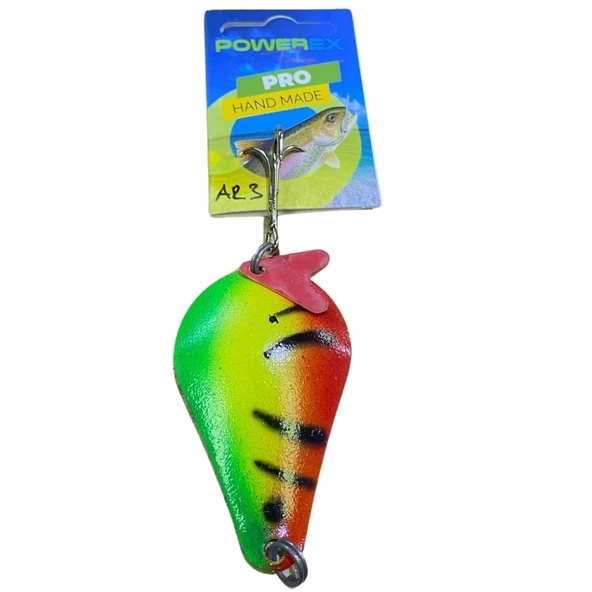 Turna Kaşığı 30 Gram Armut Model Gökkuşağı Glow Pike 30 Gr. 6,5 Cm. Metal Kaşık Sahte Yem Turna Kaşığı AR2