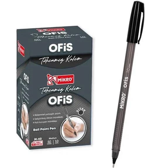 MİKRO TÜKENMEZ KALEM OFİS TİPİ M-40 SİYAH
