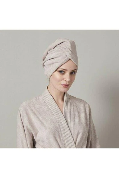 Royam %100 Pamuk Düğmeli Havlu Saç Kurulama Bone Havlu - 2