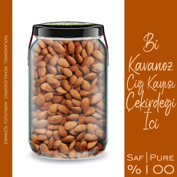 Kayısı Çekirdeği İçi Çiğ Bi Kavanoz 660 cc. Cam Kavanozda Kayısı Çekirdeği İçi - 2