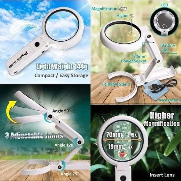 Proskit MA-025 Katlanabilir Usb Ledli Büyüteç - 4