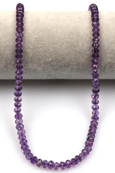 Ametist (AAA Kalite) Doğal Taş Dizi 4 x 6 mm Rondel Kesim - Resim 2