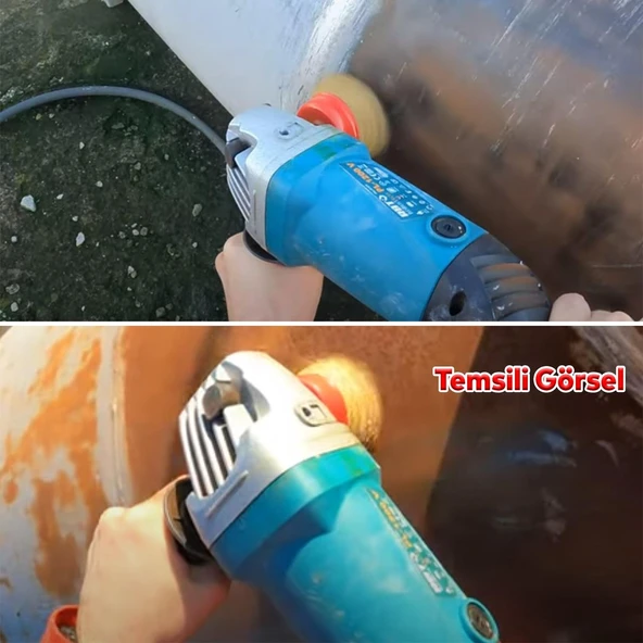 Çanak Fırça Saçaklı Paslanmaz 65 mm M14 Pas Kir Boya Kazıma Temizleme Taşlama Zımparalama Parlatma - 3