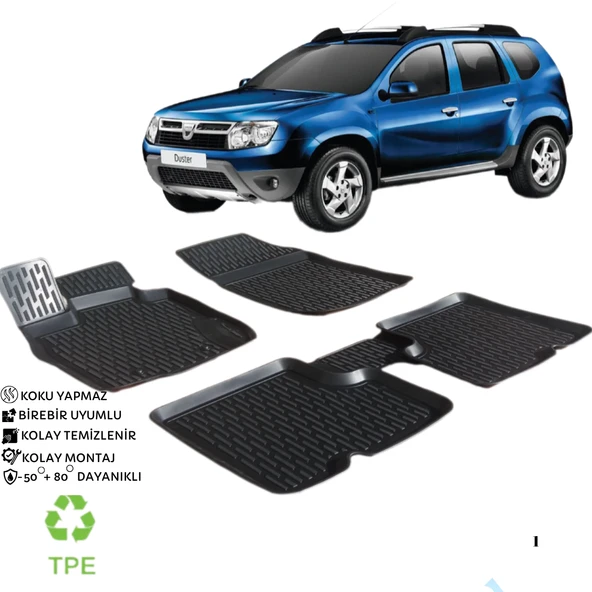 3D PASPAS SİYAH DACIA DUSTER 2010+