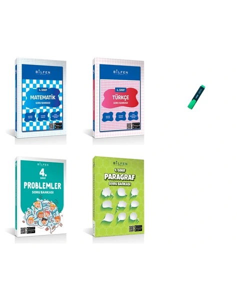4. Sınıf Yeni Nesil Matematik Türkçe Problem ve Paragraf Soru Bankası 4lü Set