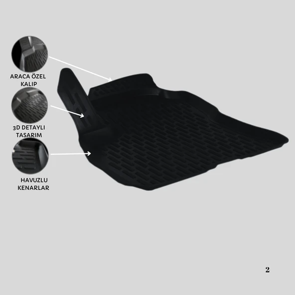 3D PASPAS SİYAH FIAT DOBLO2  2010-2015 - 2