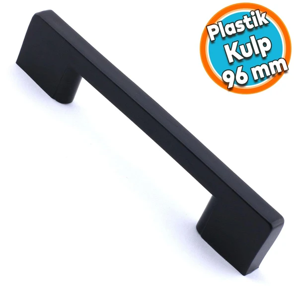 Mobilya Mutfak Dolabı Çekmece Dolap Kulp Kapak Kulpu Kulbu Siyah 96 mm Kulp (SERT PLASTİK) 20 Adet