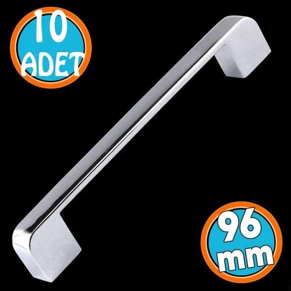 Mutfak Kulpu Çekmece Dolap Kapak Kulbu Metal Kulp Mobilya Krom Renk 160 mm Dolabı Kulpları 10 Adet ürün görseli