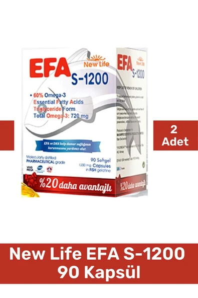 New Life Efa S-1200 Omega-3 90 Kapsül - 2 Adet