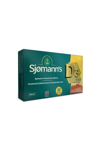 Sjomann's Vitamin D3 1000ıu 30 Çiğneme Tableti 8682792377342