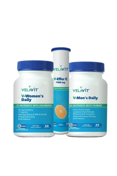 Velavit Aile Paketi Multivatimin Ve C Vitamin | 3 Ürünlü Set