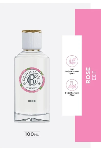 Roger&Gallet Rose Edt Italyan Mandalinası, Isparta Gülü, Misk Içeren, Çiçeksi, Rahatlatıcı Parfüm 100 Ml